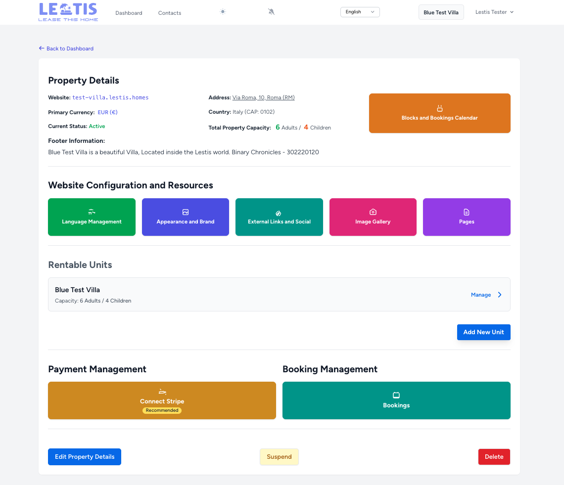 Anteprima dashboard Lestis